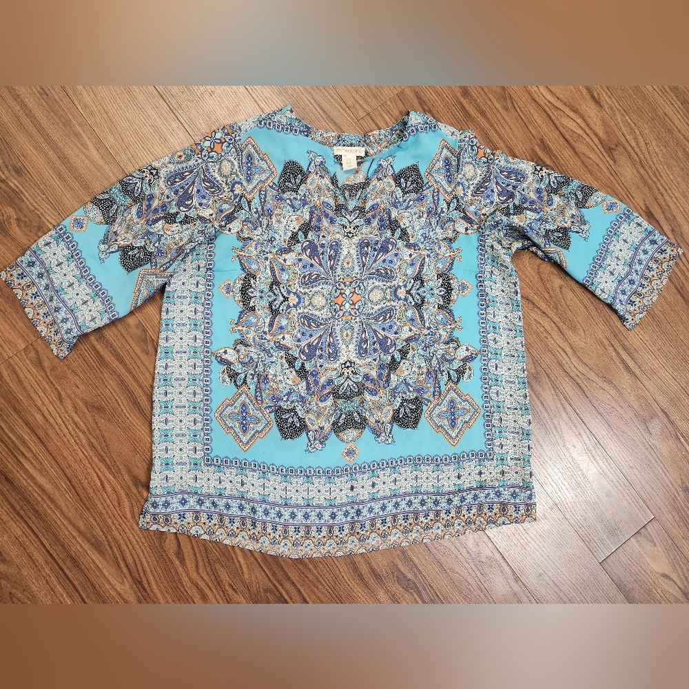 Cynthia Rowley Blue Blouse Elegant Design